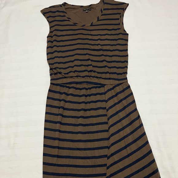 Theory Striped Wrap Dress Size P - Picture 2 of 8